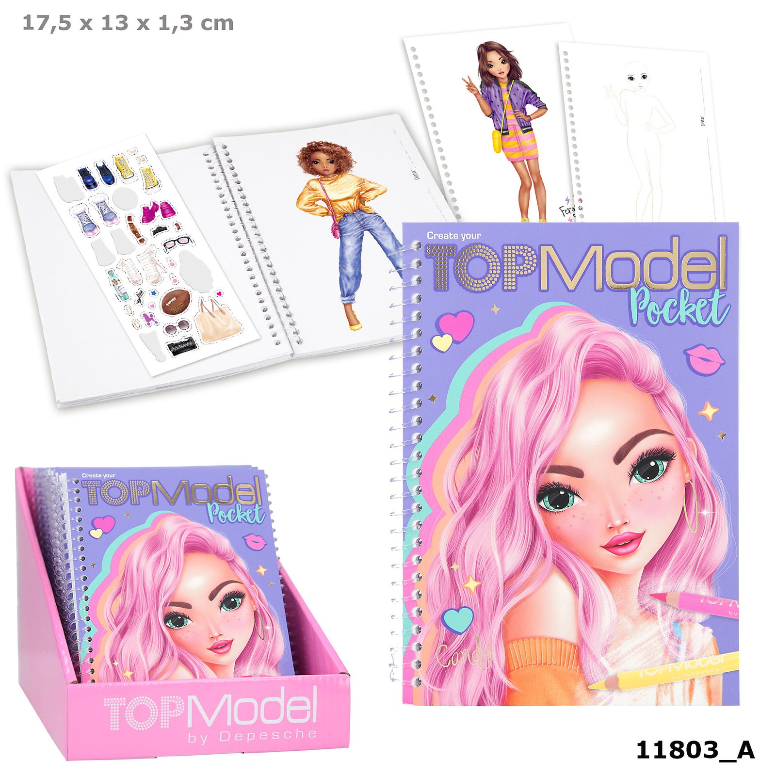 Top Model cuaderno de moda para colorear con diseños y pegatinas