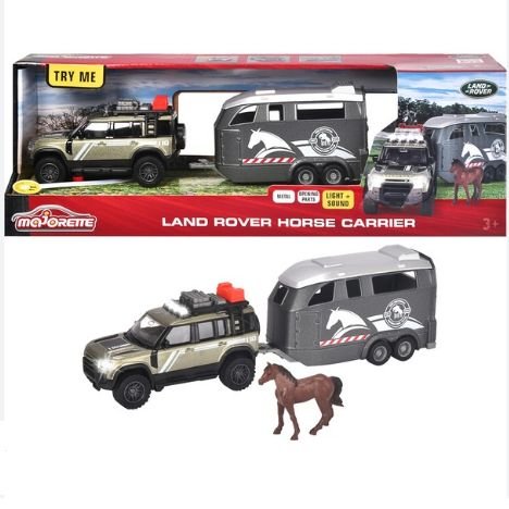 Vehículo Gs Land Rover Con Remolque Caballos Luz y Sonidos 25 cm