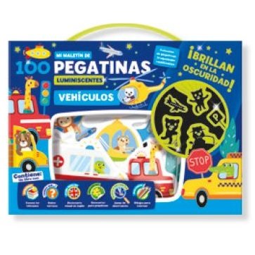 MALETIN 100 pegatinas Vehículos Luminiscentes