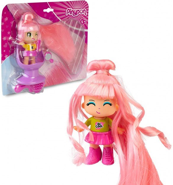 Pinypon Súper Melena Pelo Rosa
