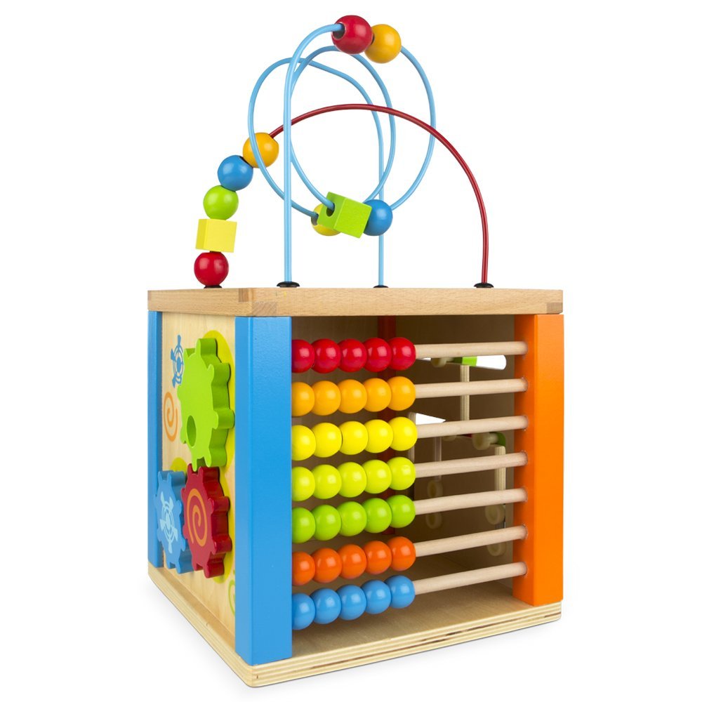 Centro de actividades de madera con ábaco