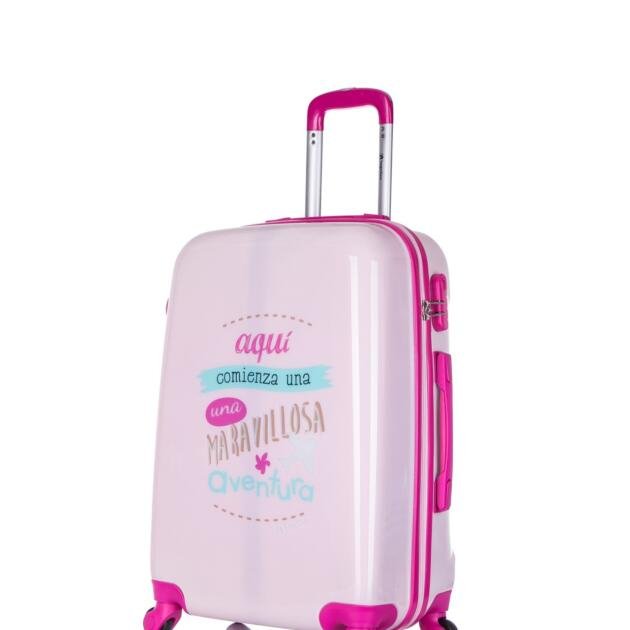 Maleta Frases Rosa Bageline. 60 cm