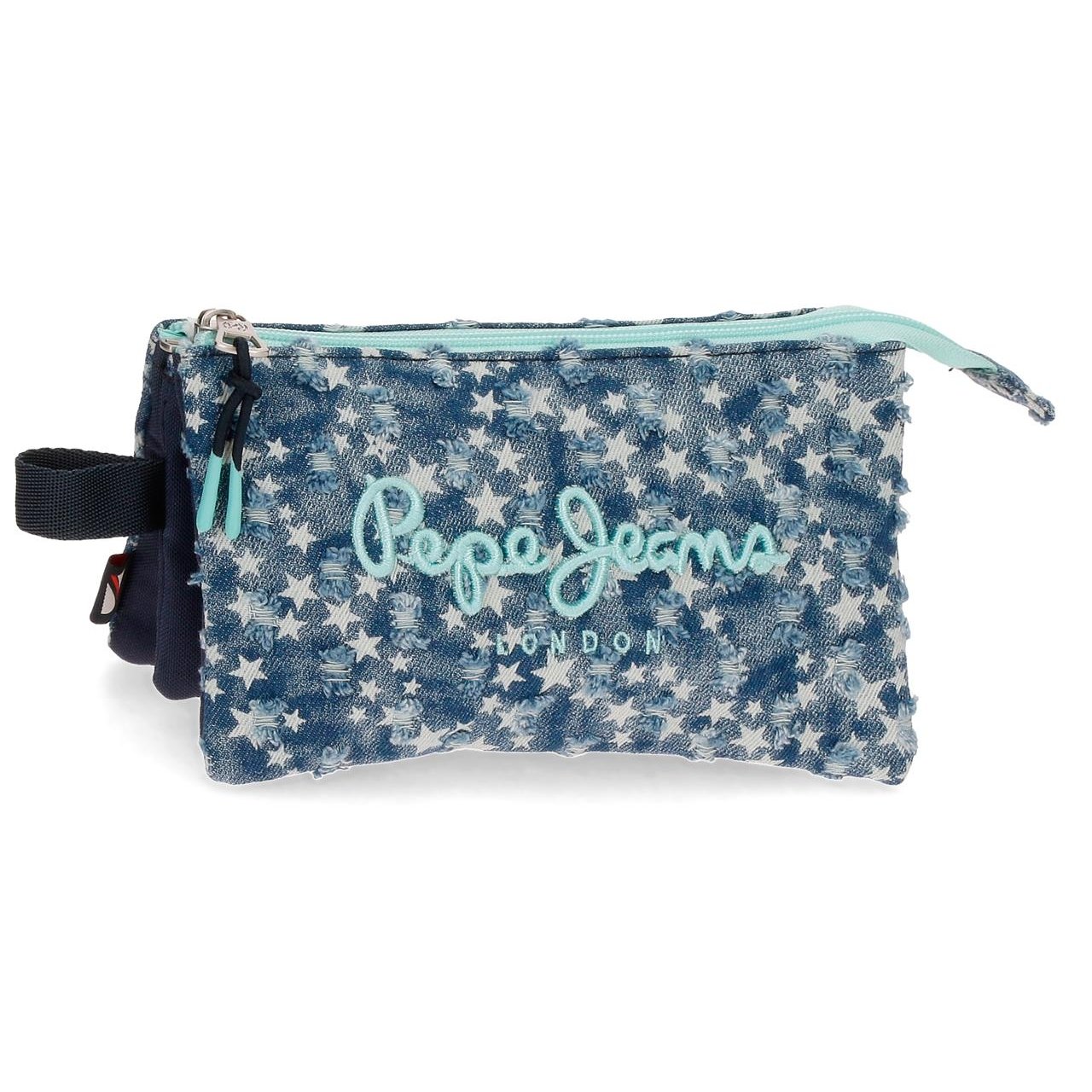 Estuche tres compartimentos Pepe Jeans Denim Star Azul