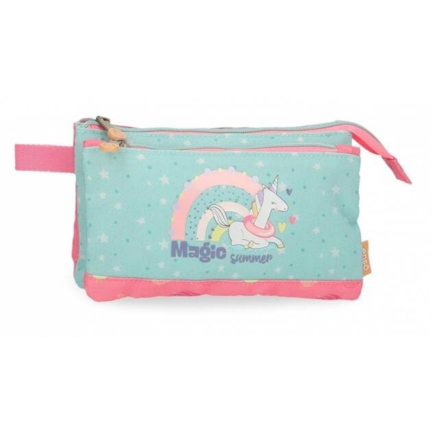 Estuche Enso Magic summer tres compartimentos multicolor