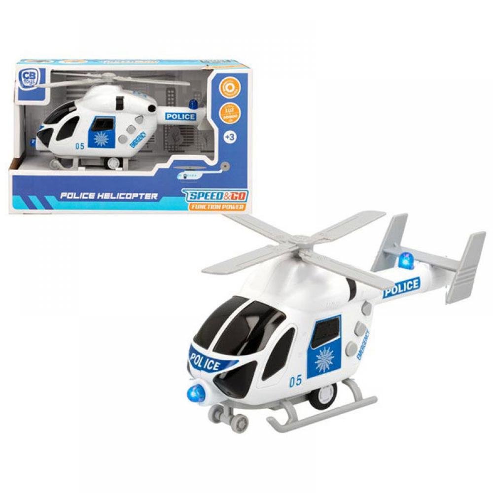 Helicóptero Policía Luz y Sonido Fricción