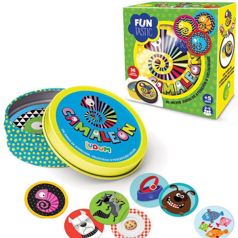Imagiland - Juego de cartas redondas Camaleón