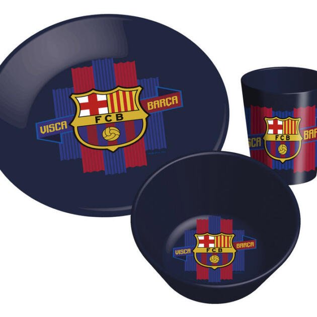 Set: Vaso, tazón y plato FCBarcelona