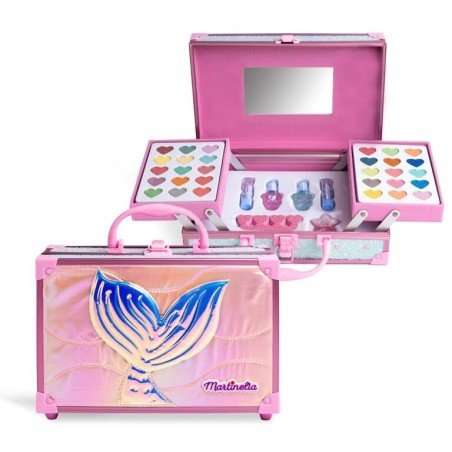 Maletín holográfico 3 niveles maquillaje infantil sirenas