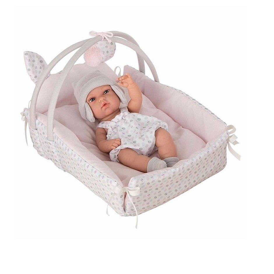 Muñeca arias 33 cm con cuna