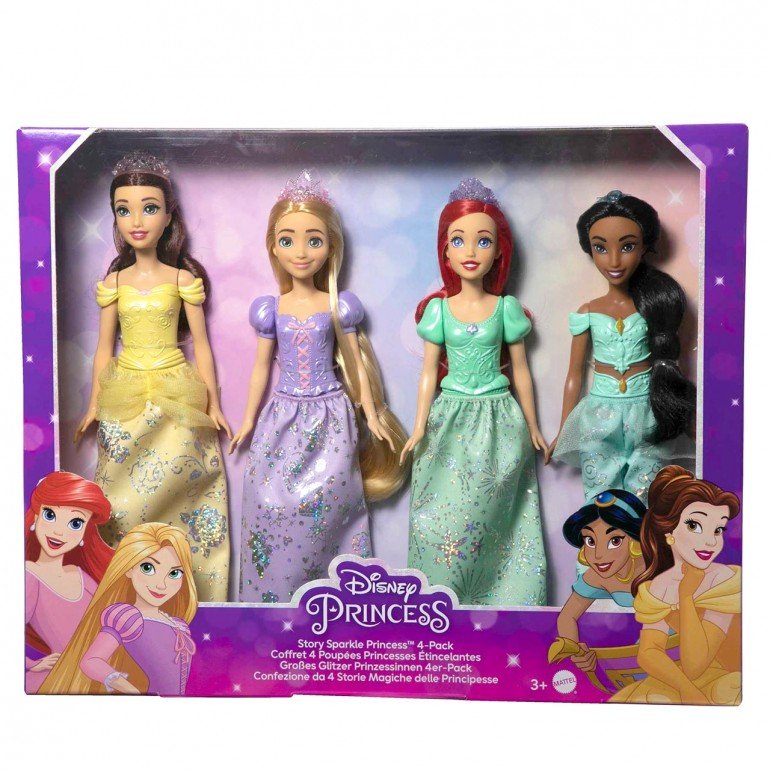 PACK 4 MUÑECAS PRINCESAS DE MODA
