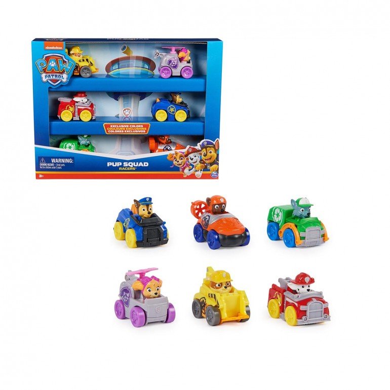 PAW PATROL PACK 6 VEHÍCULOS PUP SQUAD RACER