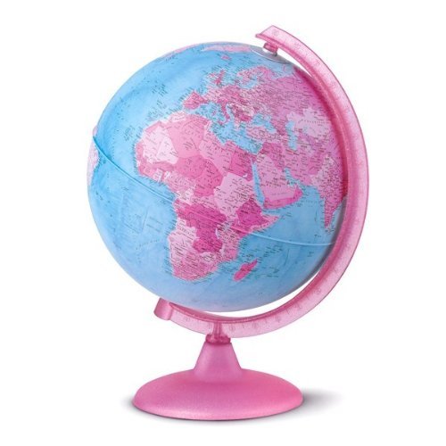 Globo Terráqueo Luminoso Rosa 25 Cm