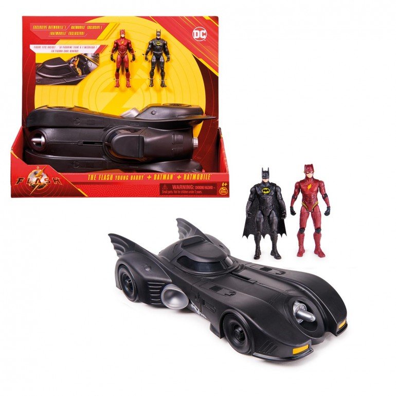 THE FLASH BATMOVIL FLASH Y BATMAN 10CM