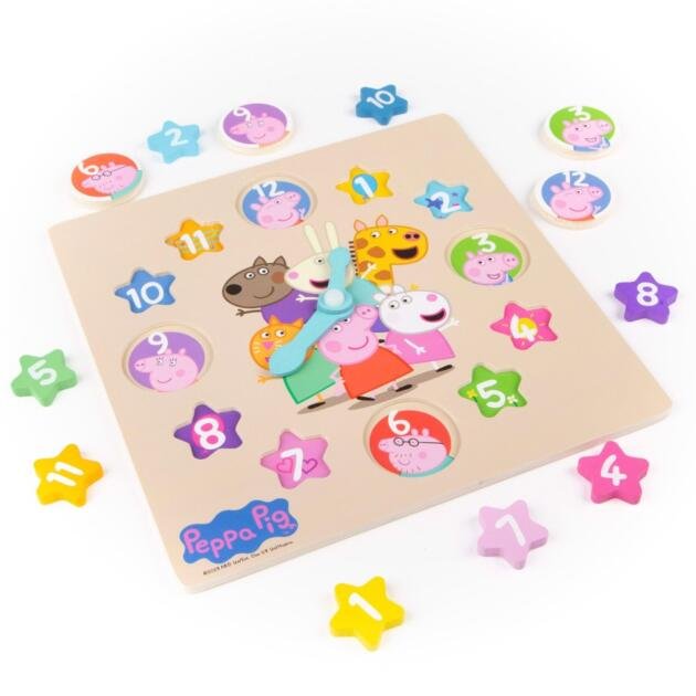 Reloj de madera educativo Peppa Pig