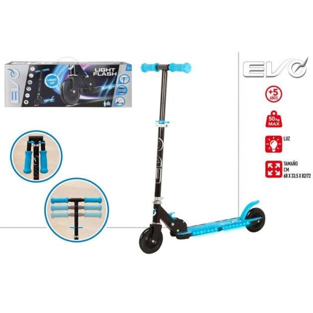 Patinete EVO Light Flash con Luces LED Azul