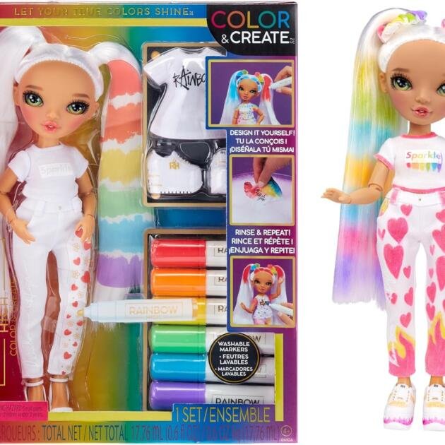 Rainbow High – Muñeca Color & Create con Rotuladores Lavables