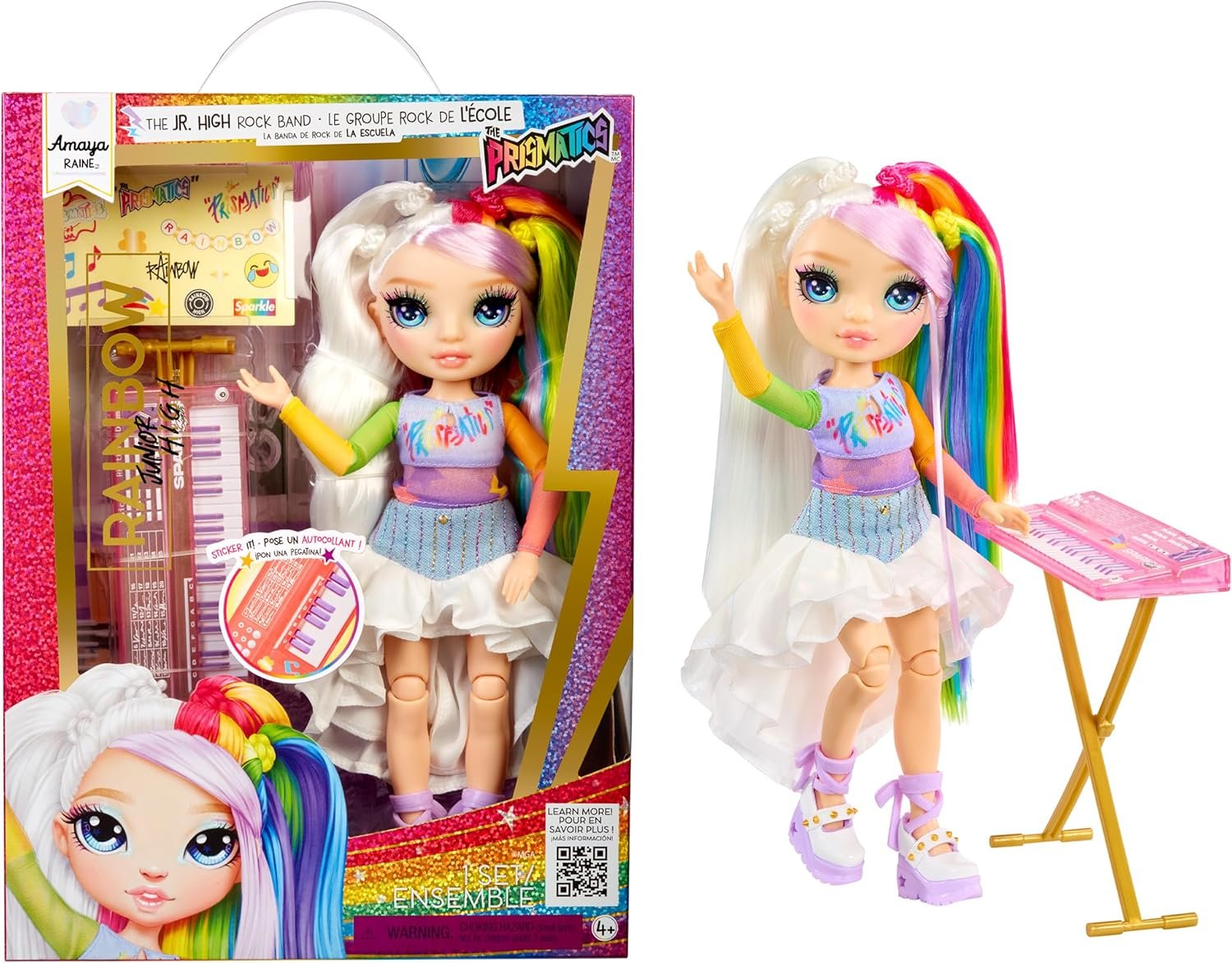 Rainbow High Jr. High – Amaya Raine Prismatic Band Doll con Teclado