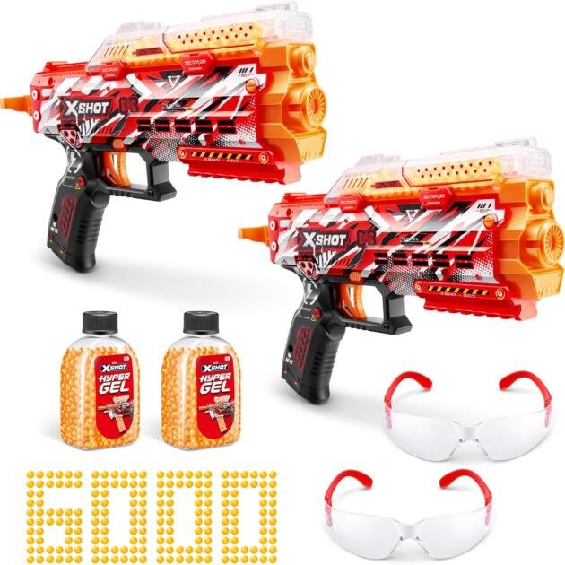 Set XSHOT Hyper Gel Stinger – Doble Lanzador con 6000 Bolas de Gel + Gafas