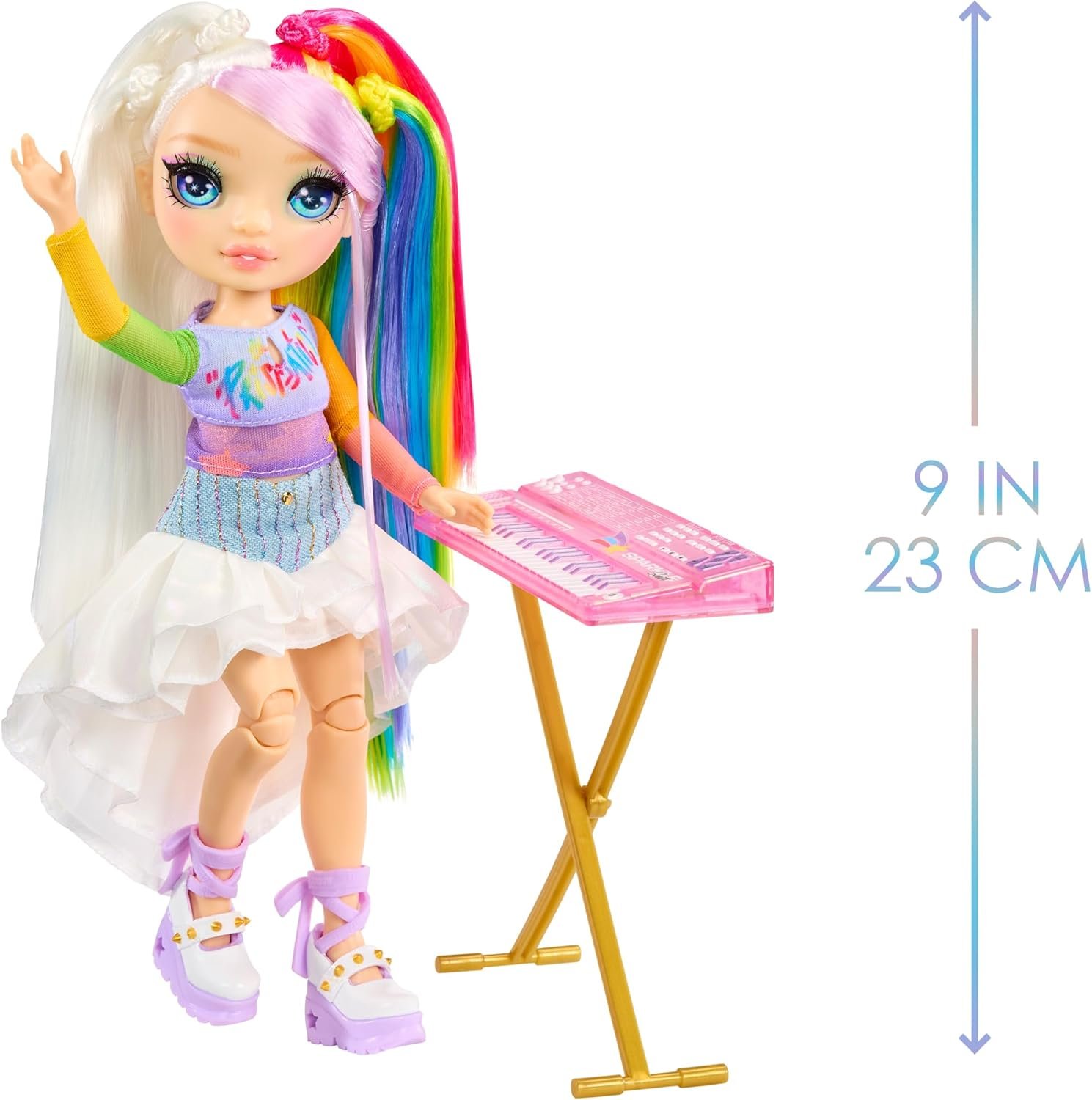 Rainbow High Jr. High – Amaya Raine Prismatic Band Doll con Teclado - Imagen 3