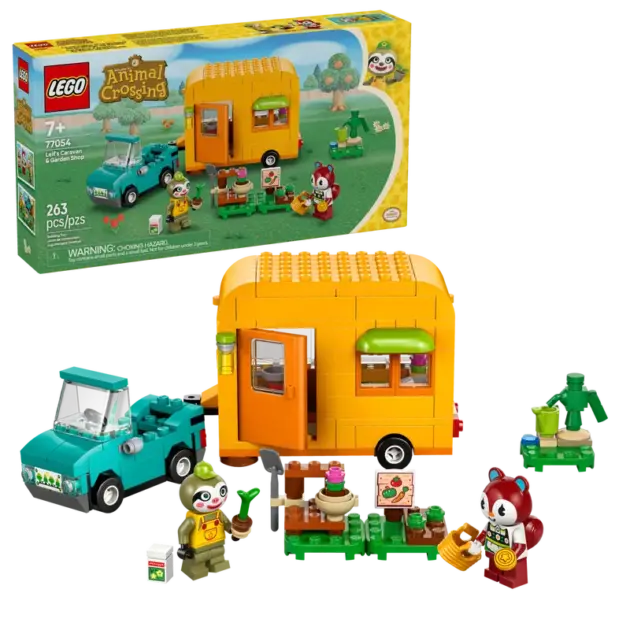 LEGO Animal Crossing 77054 – Autocaravana de Gandulio y Tienda de Jardinería