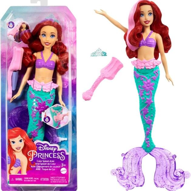 Muñeca Ariel Splash de Color – Disney Princess | Cambia de Color con Agua