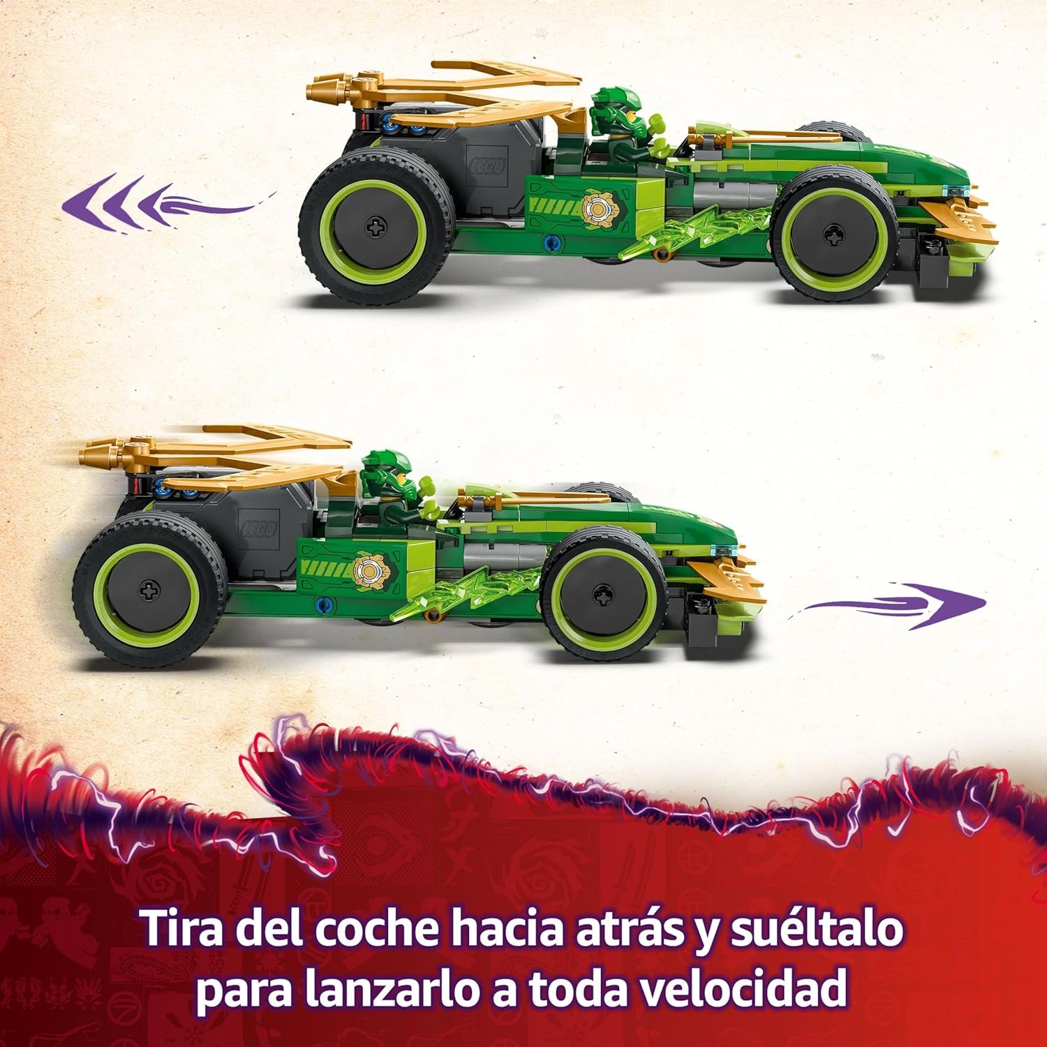LEGO® NINJAGO® 71828: Coche de Carreras Pull-Back de Lloyd - Imagen 3