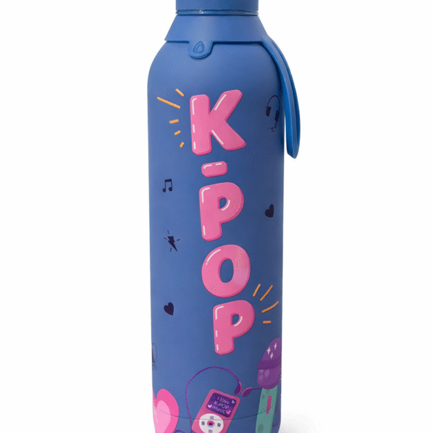 Botella térmica reutilizable K-POP blue de acero inoxidable