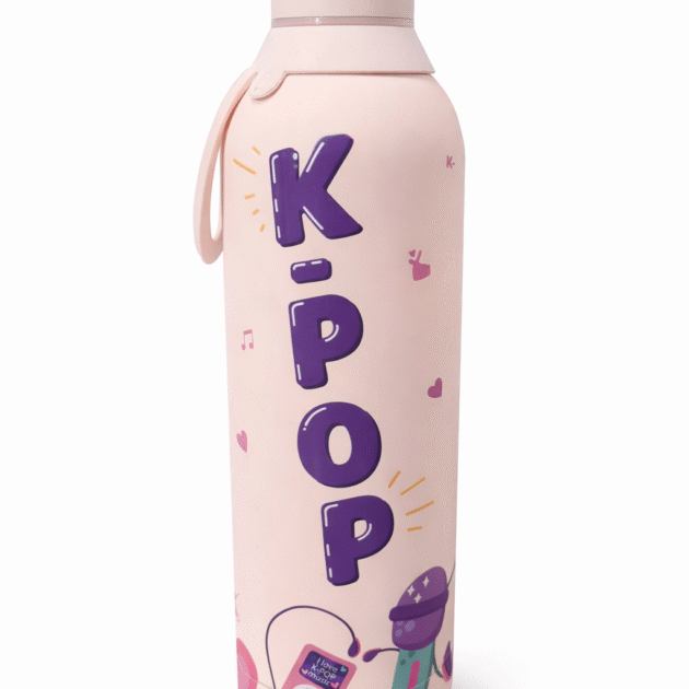 Botella térmica reutilizable K-POP light pink de acero inoxidable