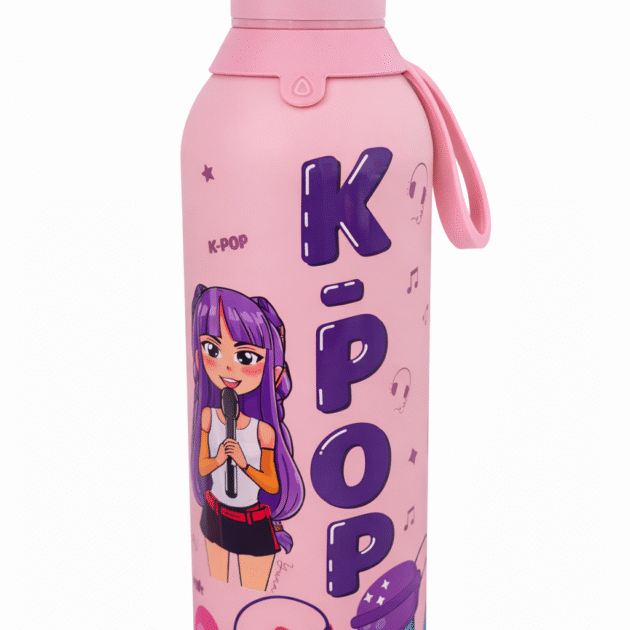 Botella térmica reutilizable K-POP rosa de acero inoxidable