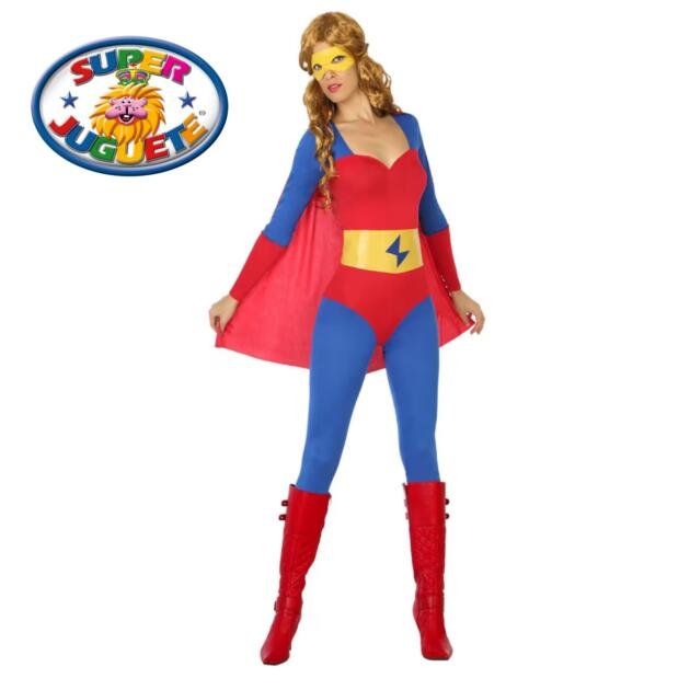 Disfraz de Superheroína con Antifaz y Capa Adulto