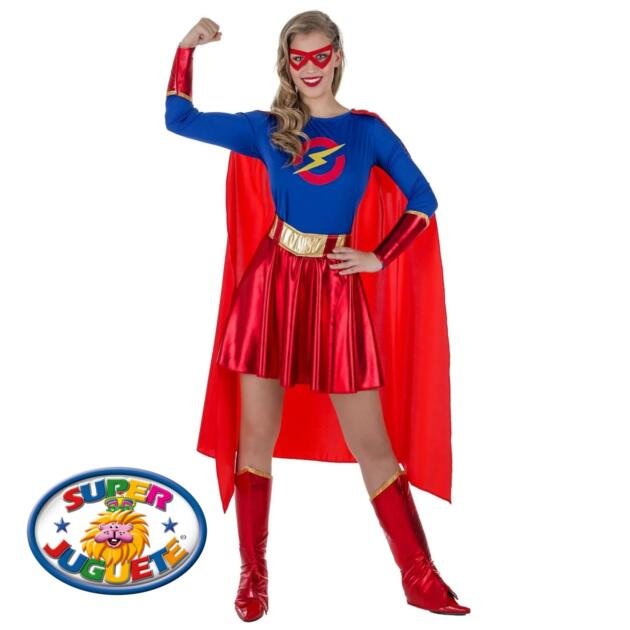 Disfraz de Superheroína del Rayo con Capa y Antifaz Adulto