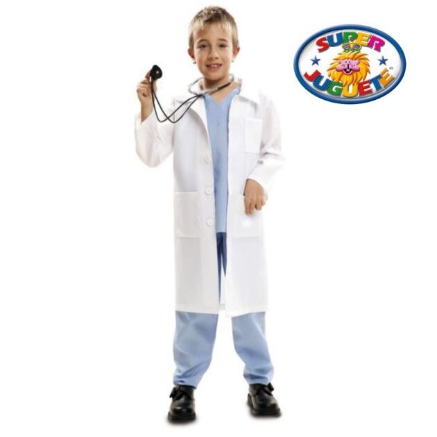 Disfraz de Médico con Bata, Pijama y Estetoscopio Infantil Unisex