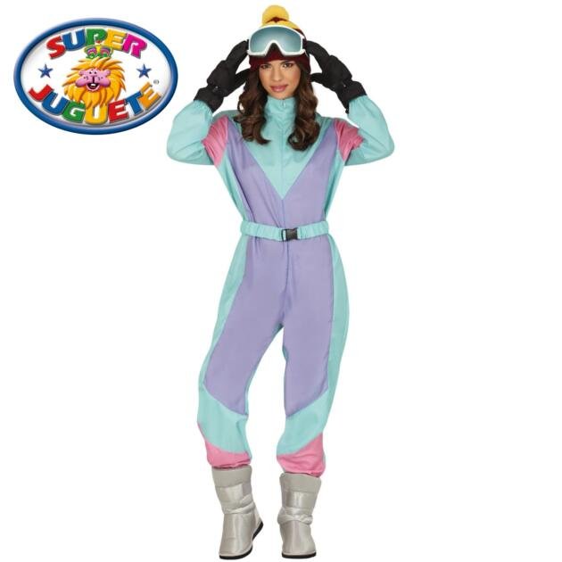 Disfraz Esquiadora Retro Años 80 Multicolor Adulto