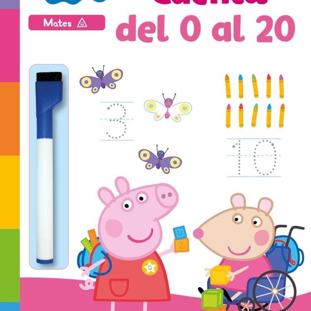 Peppa Pig. Primeros aprendizajes - Aprendo con Peppa Pig. Cuenta del 0 al 20 (Libro-pizarra): ¡Escribe, borra y vuelve a escribir!