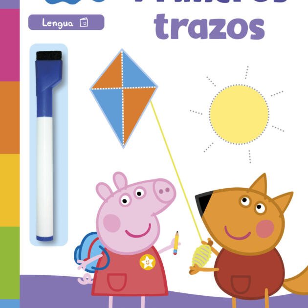 Peppa Pig. Primeros aprendizajes - Aprendo con Peppa Pig. Primeros trazos (Libro-pizarra). ¡Escribe, borra y vuelve a escribir!