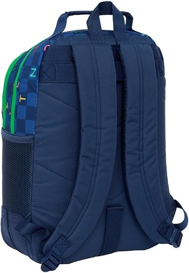 Mochila Escolar Benetton Letters Azul Marino | Doble Compartimento - Imagen 2