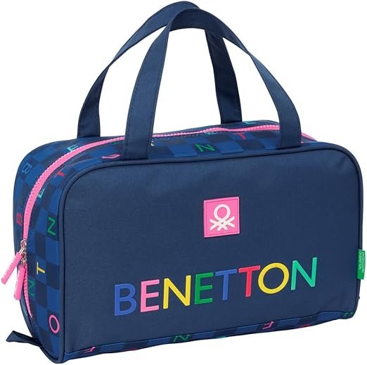 Neceser Rectangular Benetton Letters Azul Marino | Aseo y Viaje