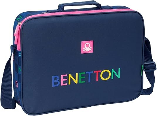 Maletín Escolar Benetton Letters Azul Marino | Portadocumentos