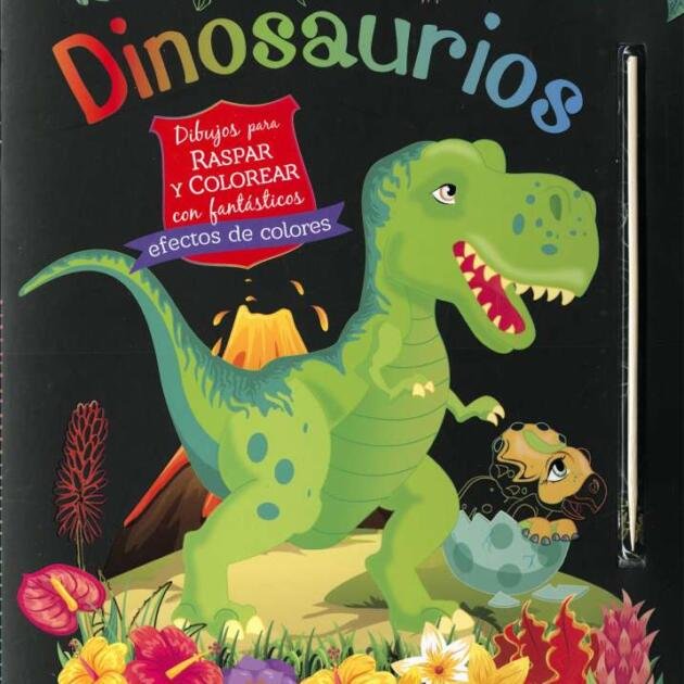 Dinosaurios. Dibujos para raspar y colorear