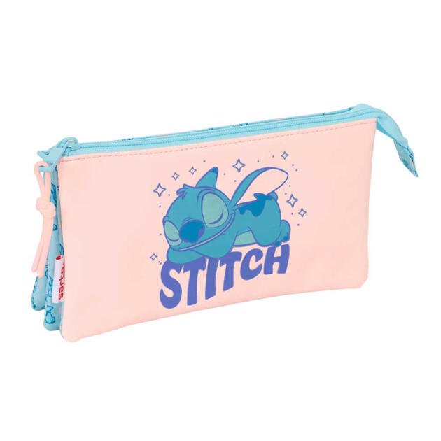 PORTATODO TRIPLE STITCH "OHANA" | Portatodo Escolar Disney con 3 Compartimentos