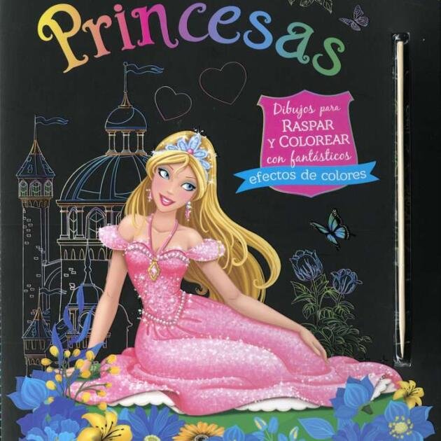 Princesas. Dibujos para raspar y colorear
