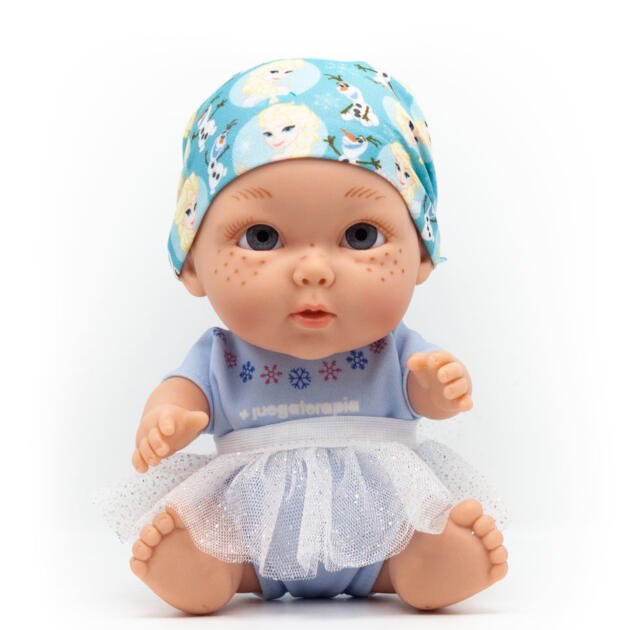 Baby Pelón Frozen Elsa Solidario – Muñeco Bebé con Pañuelo y Tutú | Juegaterapia