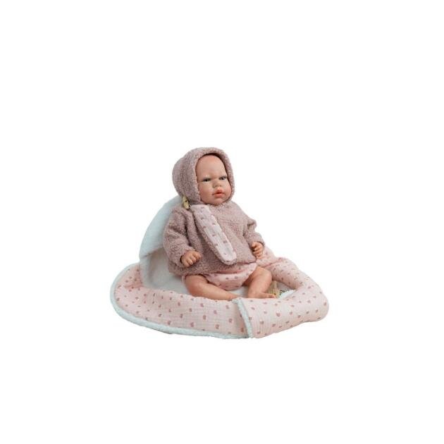 Bebé Reborn Arias Luna 40 cm con Saco Rosa y Chupete