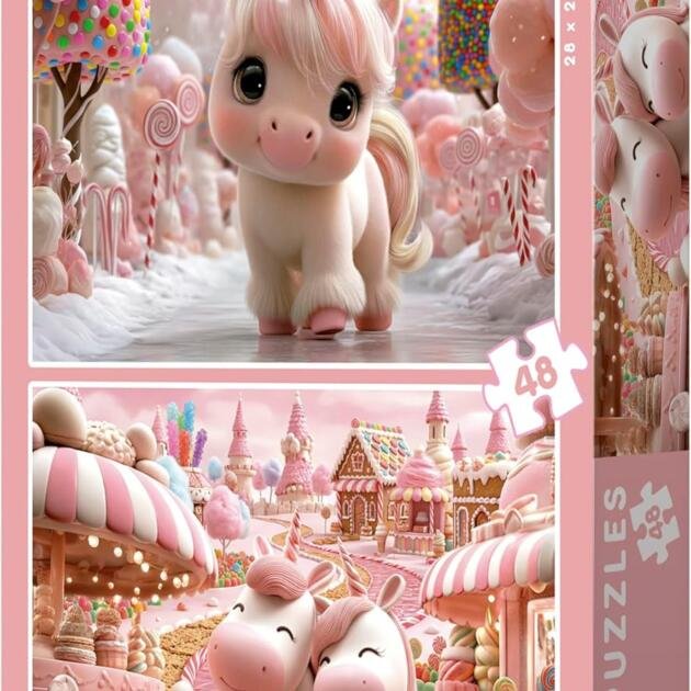 Puzzle Educa 2 Puzzles Unicornios Dulces 48 Piezas