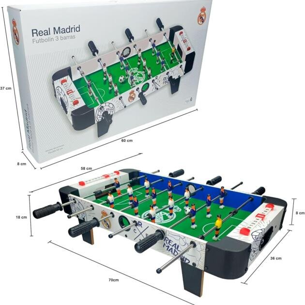 Futbolín Real Madrid Oficial de Mesa 3 Barras