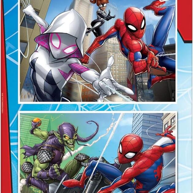 Educa 2 Puzzles Spiderman Marvel 48 Piezas | Puzzle Infantil Doble 28 x 20 cm