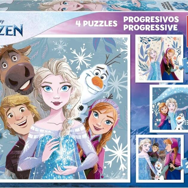 Educa Frozen 4 Puzzles Progresivos Infantiles | 12, 16, 20 y 25 Piezas