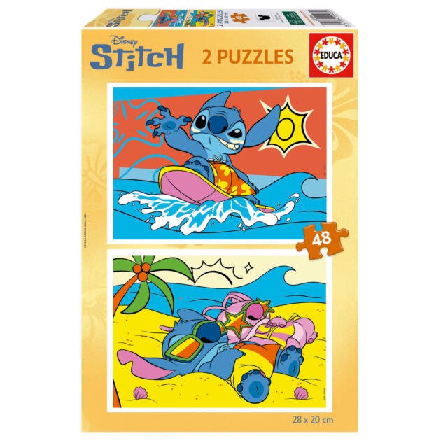 Puzzle Educa Disney Stitch 2 x 48 Piezas | Puzzles Infantiles 28 x 20 cm