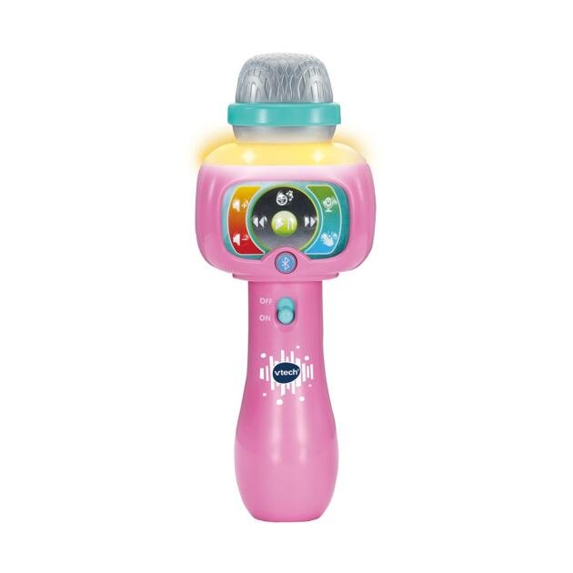 VTech Micrófono Infantil Canta Conmigo Rosa con Bluetooth, Luces y Efectos de Voz