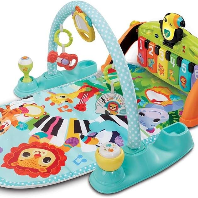 VTech Manta de Actividades Musical 3 en 1 para Bebés | Gimnasio con Piano Desmontable, Juguetes Colgantes y Aprendizaje Temprano